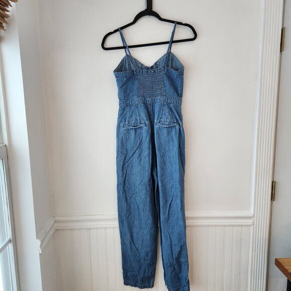 Pilcro Anthropologie Denim Jumpsuit Zip Front Overalls Adjustable Women's 2 - Picture 3 of 11